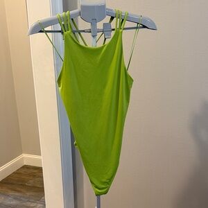 Express Lime Strappy Contour Bodysuit